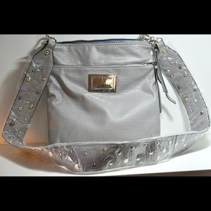 Juicy Couture Studded Strap Grey Crossbody Purse